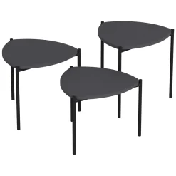 Tavolini Da Salotto > Dmora Tavolino da Salotto Modulabile Forma Rettangolare 75x50x38h cm, Sfumatura Colore Ripiano Antracite - Urbania Nero Antracite