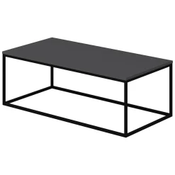 Tavolino da Salotto Nero Antracite Nero Forma Rettangolare Materiale Piano in Legno Nobilitato 120x60x42h cm, Sfumatura Colore Struttura Antracite