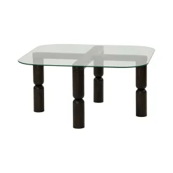 Tavolini Da Salotto|Salotto > Dmora Tavolino da Salotto Portariviste Forma Rettangolare 80x80x40h cm, Sfumatura Colore Struttura Antracite - Gran Nero Antracite