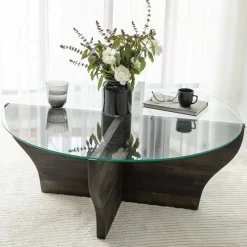 Tavolino da Salotto Nero Antracite Portariviste Forma Rotonda 92x92x36h cm, Sfumatura Colore Struttura Antracite - Califfi