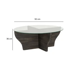 Tavolini Da Salotto > Dmora Tavolino da Salotto con Piedini Forma Triangolare 90x89x40h cm, Sfumatura Colore Ripiano Antracite - Atesino Nero Antracite