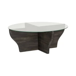 Tavolino da Salotto Nero Antracite Portariviste Forma Rotonda 92x92x36h cm, Sfumatura Colore Struttura Antracite - Califfi