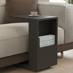Tavolini Da Salotto > Dmora Tavolino da Salotto Nero Antracite oro 2 Cassetti con Piedini 97x60x44h cm, un Vano - Karo Oro, Nero Antracite