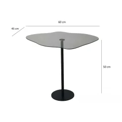 Tavolino da Salotto Nero Effetto Fume Forma Fantasia 60x45x50h cm, Sfumatura Colore Ripiano Fume - Mensa