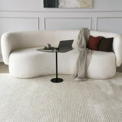 Tavolino da Salotto Nero Effetto Fume Forma Fantasia 60x45x50h cm, Sfumatura Colore Ripiano Fume - Mensa