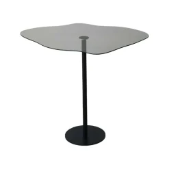 Tavolino da Salotto Nero Effetto Fume Forma Fantasia 60x45x50h cm, Sfumatura Colore Ripiano Fume - Mensa