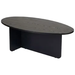Tavolini Da Salotto > Dmora Tavolino da Salotto Forma Ovale Materiale Piano in Legno Nobilitato 120x65x40h cm, Colore Ripiano - Parona Nero