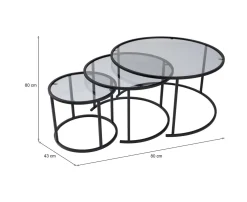 Tavolini Da Salotto > Dmora Tavolino da Salotto Forma Ovale Materiale Piano in Legno Nobilitato 120x65x40h cm, Colore Ripiano - Parona Nero