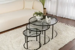 Tavolini Da Salotto > Dmora Tavolino da Salotto Forma Ovale Materiale Piano in Legno Nobilitato 120x65x40h cm, Colore Ripiano - Parona Nero