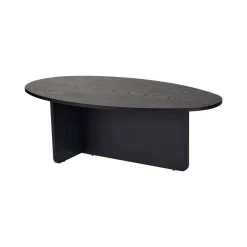 Tavolini Da Salotto > Dmora Tavolino da Salotto Forma Ovale Materiale Piano in Legno Nobilitato 120x65x40h cm, Colore Ripiano - Parona Nero