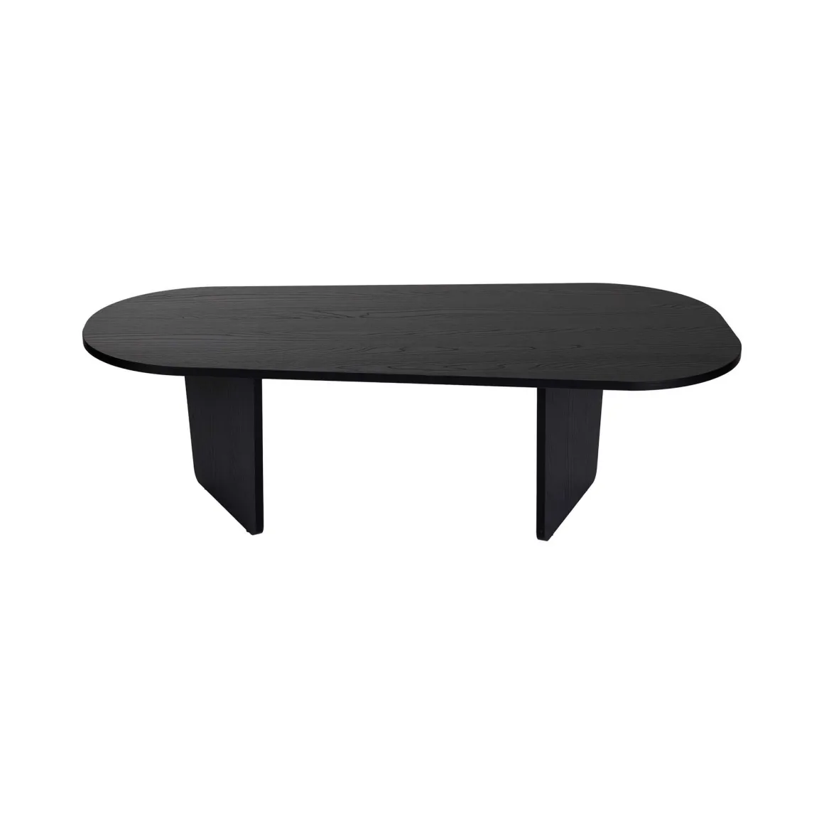 Tavolino da Salotto Nero Forma Ovale Materiale Piano in Legno Nobilitato 130x65x40h cm, Colore Ripiano Nero - Dozza
