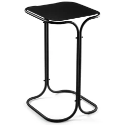 Tavolino da Salotto Nero Forma Quadrato Materiale Piano in Metallo 30x30x52h cm, Colore Ripiano Nero - Cerami