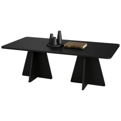 Tavolini Da Salotto > Dmora Tavolino da Salotto Forma Rettangolare Materiale Piano in Metallo 47x46x57h cm, Colore Ripiano - Cattaneo Nero