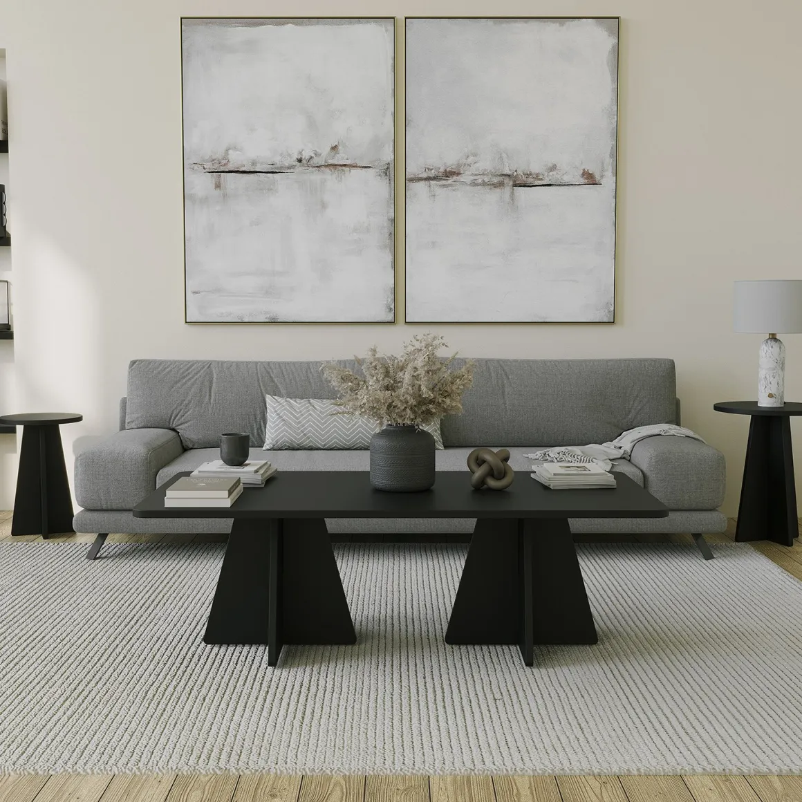 Tavolini Da Salotto > Dmora Tavolino da Salotto Forma Rettangolare Materiale Piano in Metallo 47x46x57h cm, Colore Ripiano - Cattaneo Nero