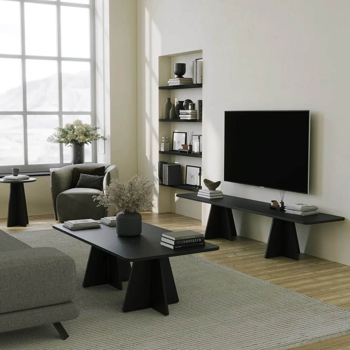 Tavolini Da Salotto > Dmora Tavolino da Salotto Forma Rettangolare Materiale Piano in Metallo 47x46x57h cm, Colore Ripiano - Cattaneo Nero