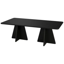 Tavolino da Salotto Nero Forma Rettangolare Materiale Piano in Legno Nobilitato 120x60x40h cm, Colore Ripiano Nero - Ottana