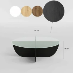 Tavolini Da Salotto > Dmora Tavolino da Salotto Forma Rotondo Materiale Piano in Legno Nobilitato 90x90x40h cm, Colore Ripiano - Simbario Nero