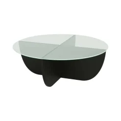 Tavolini Da Salotto > Dmora Tavolino da Salotto Forma Rotondo Materiale Piano in Legno Nobilitato 90x90x40h cm, Colore Ripiano - Simbario Nero