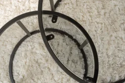 Tavolino da Salotto Nero Modulabile Forma Rotondo 42x42x39h cm, Sfumatura Colore Ripiano Fume - Vetusto