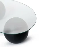 Tavolini Da Salotto > Dmora Tavolino da Salotto Portariviste Forma Ovale 117x60x30h cm, Materiale Piano in Vetro - Sawyer Nero