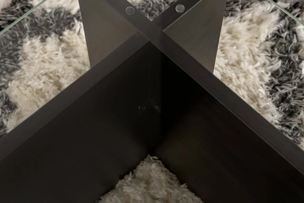 Tavolini Da Salotto > Dmora Tavolino da Salotto Portariviste Forma Rettangolare 105x65x40h cm, Materiale Piano in Vetro - Azriel Nero