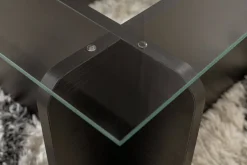 Tavolini Da Salotto > Dmora Tavolino da Salotto Portariviste Forma Rettangolare 105x65x40h cm, Materiale Piano in Vetro - Azriel Nero