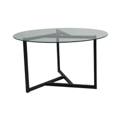 Tavolini Da Salotto|Salotto > Dmora Tavolino da Salotto Portariviste Forma Rotonda 75x75x42h cm, Materiale Piano in Vetro - Esperia Nero