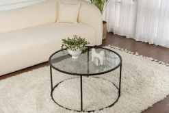 Tavolini Da Salotto|Salotto > Dmora Tavolino da Salotto Portariviste un Vano 90x60x40h cm, Forma Rettangolare - Mina Nero