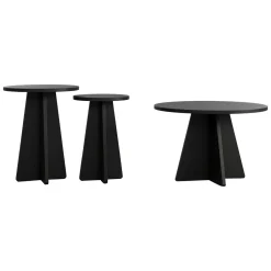 Tavolini Da Salotto > Dmora Tavolino da Salotto set 2 Pezzi Forma Rotondo 40x40x50h cm, Materiale Piano in Legno Nobilitato - Dorina Nero
