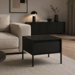 Tavolini Da Salotto > Dmora Tavolino da Salotto un Cassetto con Piedini 68x48x68h cm, un Vano - Kasinela Nero