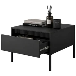 Tavolini Da Salotto > Dmora Tavolino da Salotto un Cassetto con Piedini 68x48x68h cm, un Vano - Kasinela Nero