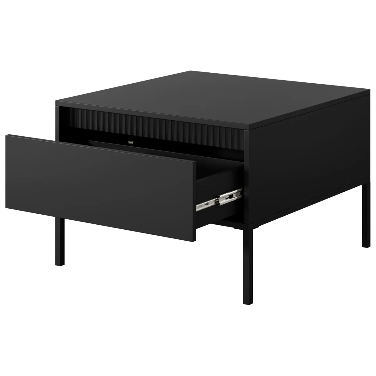 Tavolini Da Salotto > Dmora Tavolino da Salotto un Cassetto con Piedini 68x48x68h cm, un Vano - Kasinela Nero