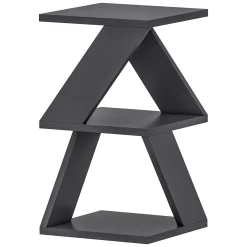 Tavolini Da Salotto > Dmora Tavolino da Salotto 2 Vani Forma Rettangolare 30x30x54h cm, Materiale Piano in Legno Nobilitato - Serino Nero