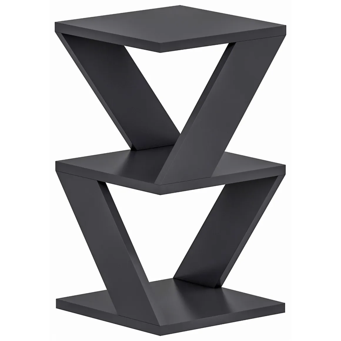 Tavolini Da Salotto > Dmora Tavolino da Salotto 2 Vani Forma Rettangolare 30x30x54h cm, Materiale Piano in Legno Nobilitato - Serino Nero