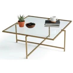 Tavolini Da Salotto|Salotto > Dmora Tavolino da Salotto Cassetti Resistente All'appannamento 94x64x35h cm, Vani - Anna Oro