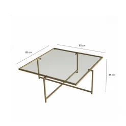 Tavolini Da Salotto|Salotto > Dmora Tavolino da Salotto Cassetti Resistente All'appannamento 94x64x35h cm, Vani - Anna Oro