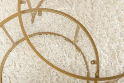 Tavolini Da Salotto > Dmora Tavolino da Salotto Cassetti set di 3 Tavolini Peso Massimo Supportato 10 kg 80x80x43h cm, Vani - Rowan Oro