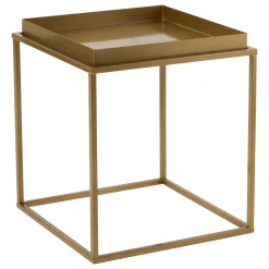 Tavolini Da Salotto > Dmora Tavolino da Salotto Forma Rotondo Materiale Piano in Vetro 80x80x43h cm, Colore Ripiano Trasparente - Moena Oro