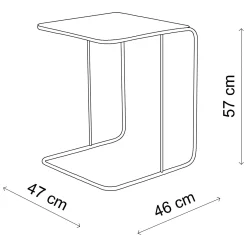 Tavolino da Salotto oro Lucido Forma Rettangolare Materiale Piano in Metallo 47x46x57h cm, Colore Ripiano oro - Cattaneo