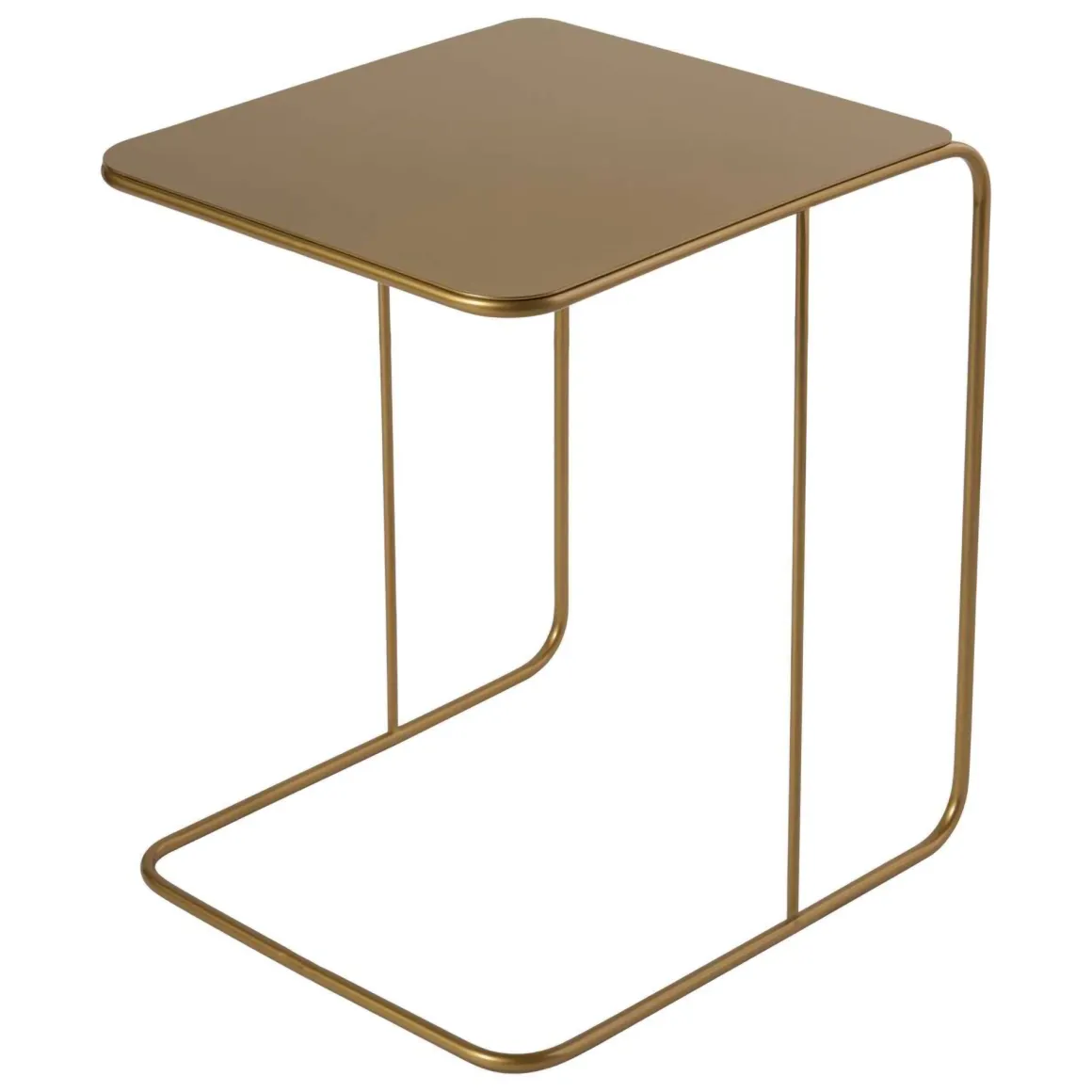 Tavolino da Salotto oro Lucido Forma Rettangolare Materiale Piano in Metallo 47x46x57h cm, Colore Ripiano oro - Cattaneo