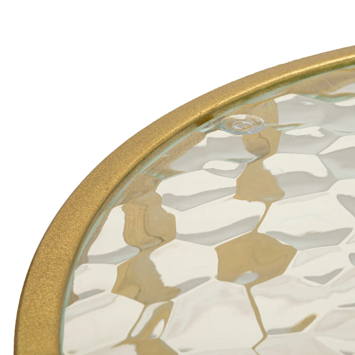 Tavolino da Salotto oro Trasparente Forma Ovale Colore Ripiano Trasparente 90x50x45h cm, Materiale Struttura in Vetro - Fadali