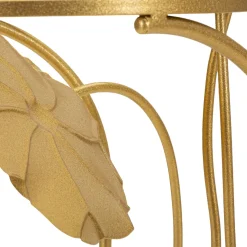 Tavolino da Salotto oro Trasparente Forma Rotondo Colore Ripiano Trasparente 40x40x78h cm, Materiale Struttura in Vetro - Danesami