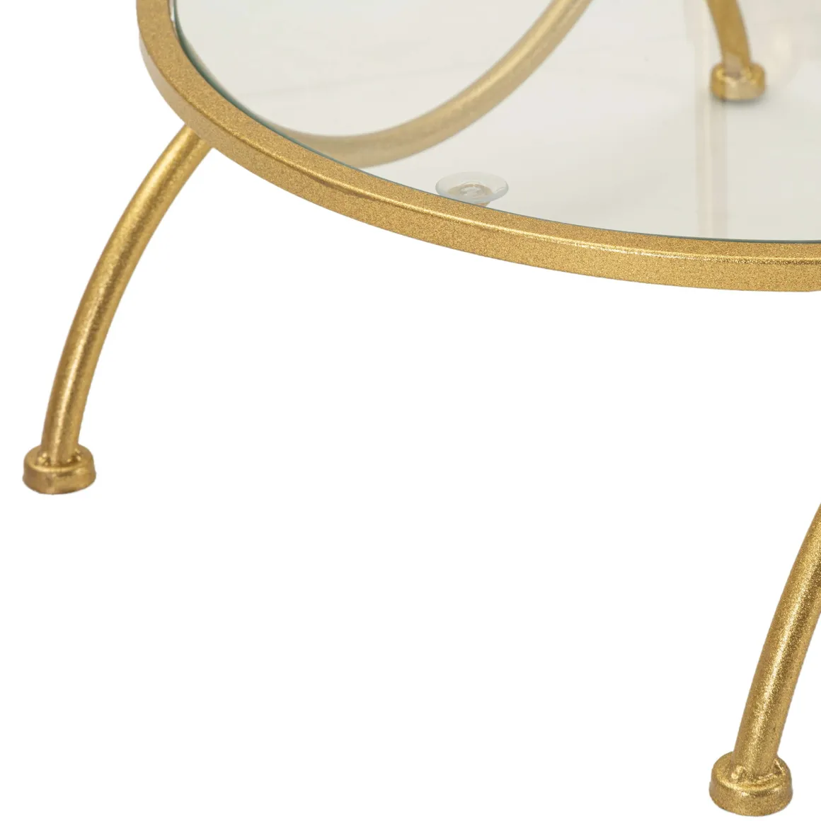 Tavolino da Salotto oro Trasparente Forma Rotondo Colore Ripiano Trasparente 40x40x78h cm, Materiale Struttura in Vetro - Danesami