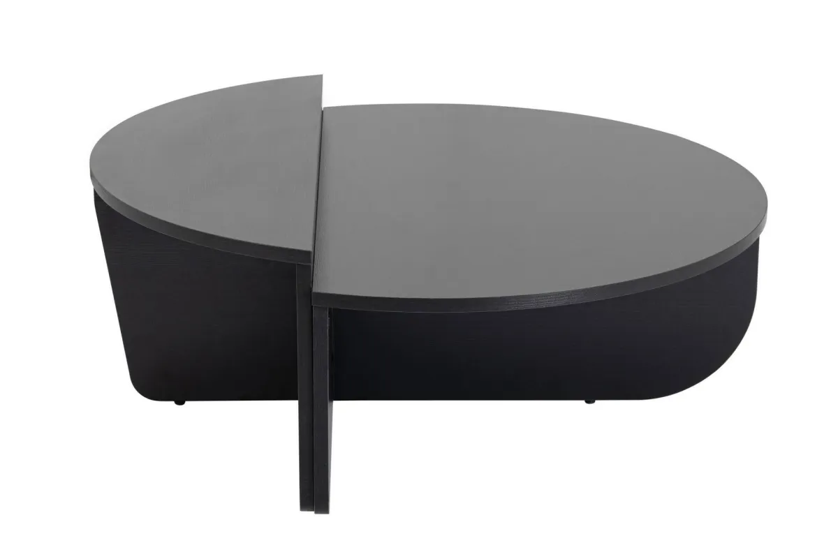 Tavolini Da Salotto > Dmora Tavolino da salotto ovale 90x60x35h cm - Feyre Nero