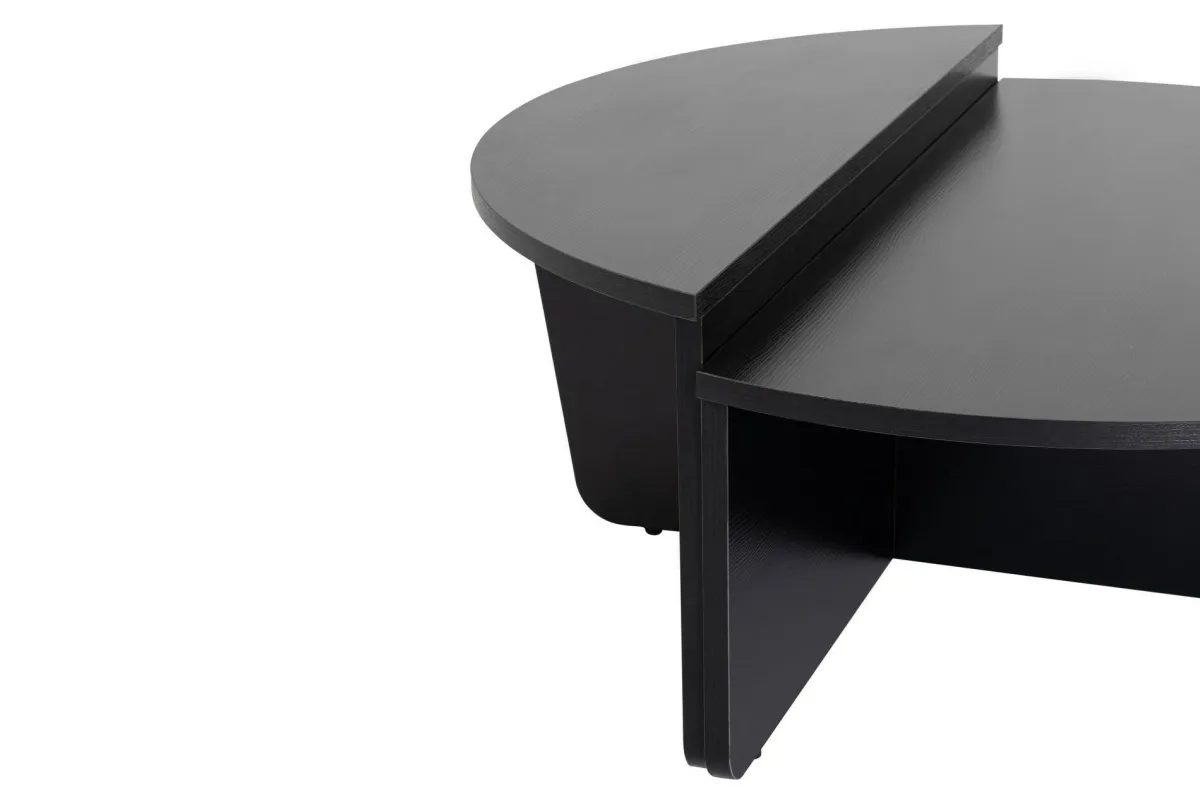Tavolini Da Salotto > Dmora Tavolino da salotto ovale 90x60x35h cm - Feyre Nero