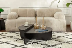 Tavolini Da Salotto > Dmora Tavolino da salotto ovale 90x60x35h cm - Feyre Nero