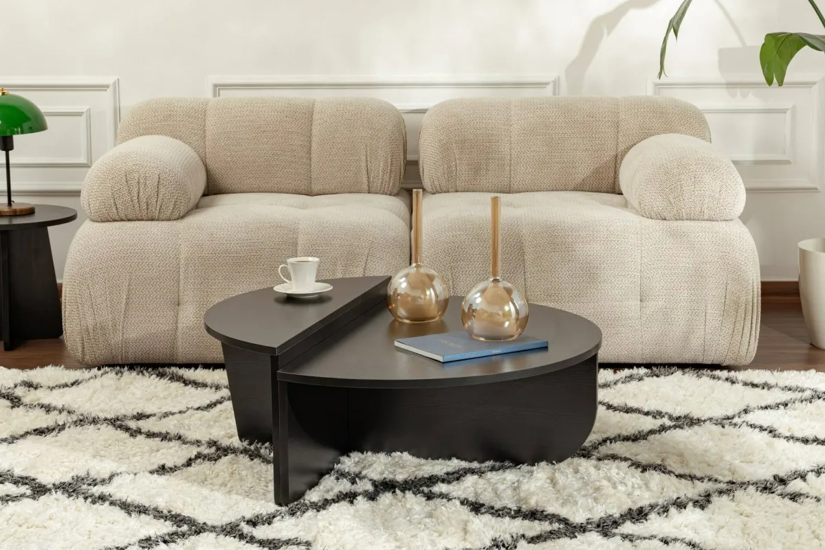 Tavolini Da Salotto > Dmora Tavolino da salotto ovale 90x60x35h cm - Feyre Nero