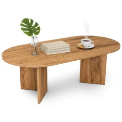 Tavolino da salotto ovale noce 120x40x60h cm - Jurian