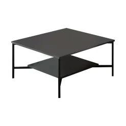 Tavolini Da Salotto|Salotto > Dmora Tavolino da salotto quadrato antracite e nero 80x80x40h cm - Mia Nero, Nero Antracite