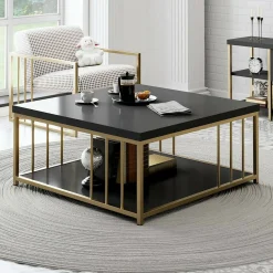 Tavolini Da Salotto|Salotto > Dmora Tavolino da salotto quadrato ardesia 55x55x41h cm - Chanthu Grigio Ardesia